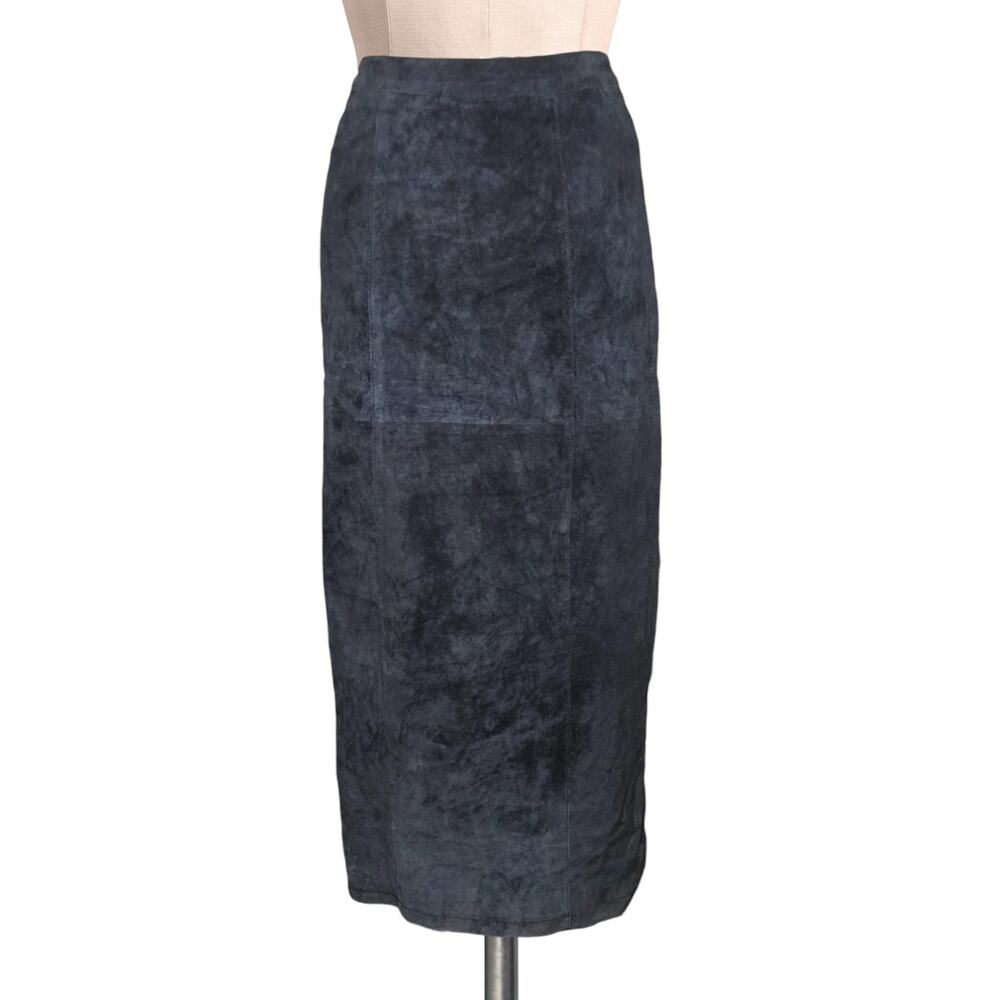 Vintage COLDWATER CREEK Suede 100% Leather Skirt 6P 6 Petite